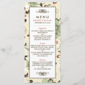 Vintag Chic Floral Wedding Menu Menükarte (Vorderseite)