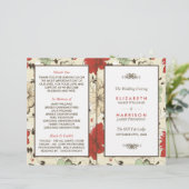 Vintag Chic Floral Wedding Program (Stehend Vorderseite)