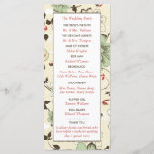 Vintag Chic Floral Wedding Programm (Rückseite)