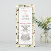 Vintag Chic Floral Wedding Programm (Stehend Vorderseite)