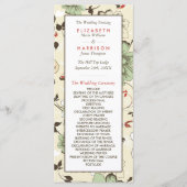 Vintag Chic Floral Wedding Programm (Vorderseite)