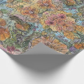 Vintag Chic Flower Garden Aquarellbilder Geschenkpapier (Ecke)