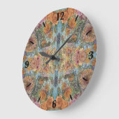 Vintag Chic Flower Garden Aquarellbilder Große Wanduhr (Winkel)