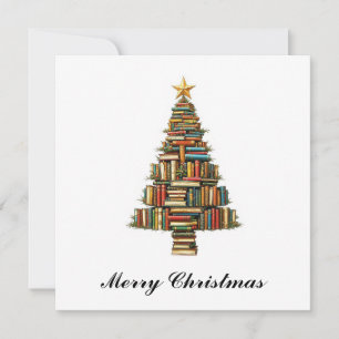 Vintag-Chic-Fun-Bücher Lover Flat Holiday Card Feiertagskarte