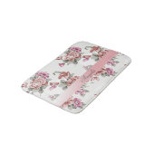 Vintag Chic Girly Blume Personalisiert Badematte (Schrägansicht)