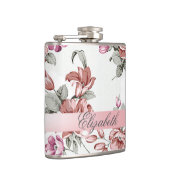 Vintag Chic Girly Blume Personalisiert Flachmann (Rechts)