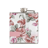 Vintag Chic Girly Blume Personalisiert Flachmann (Rückseite)