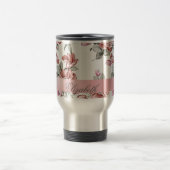 Vintag Chic Girly Blume Personalisiert Reisebecher (Mittel)