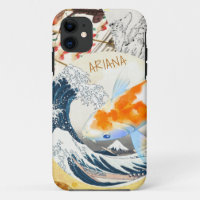 Vintag Chic Gold Koi Teich aus dem japanischen Mit