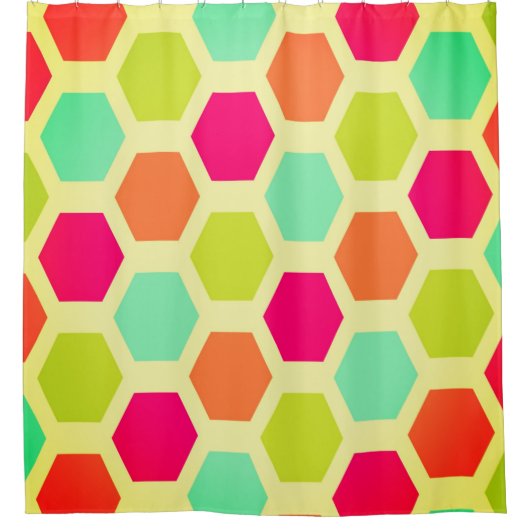 Vintag Chic Hexagon Duschvorhang (Vorderseite)