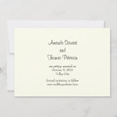 Vintag Chic Ivory Save the Date Card (Rückseite)