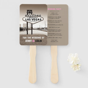 Vintag Chic Las Vegas Hochzeitsprogramm Hand Fan Fächer