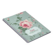 Vintag Chic Pink Rose Personalisiert Notizblock (Rechte Seite)