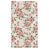 Vintag Chic Pink Roses Kleine Geschenktüte (Rückseite)