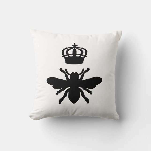 Vintag Chic Queen Bee Silhouette Kissen (Vorderseite)