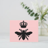 Vintag Chic Queen Bee Silhouette Postkarte (Stehend Vorderseite)