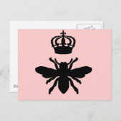 Vintag Chic Queen Bee Silhouette Postkarte (Vorne/Hinten)