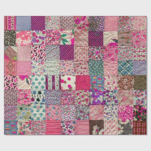 Vintag Chic Quilt Geschenkpapier (Flach)