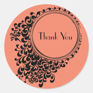 Vintag Chic Retro danke Ihnen Design Runder Aufkleber