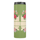 Vintag-Chic-Rose Blumengarten Grüne Folies Thermosbecher (Rückseite)