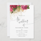 Vintag Chic Rose - Einladung zur Hochzeit (Vorderseite)