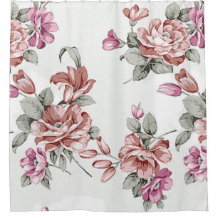 Vintag Chic Shabby Girly Blume Duschvorhang