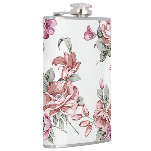 Vintag Chic Shabby Girly Blume Flachmann (Rechts)