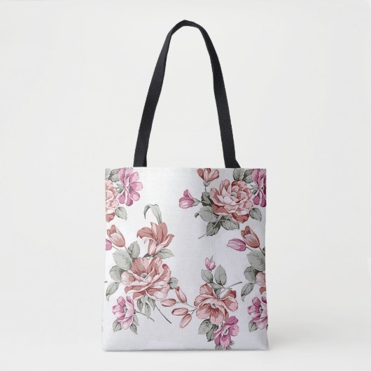 Vintag Chic Shabby Girly Blume Tasche (Vorderseite)