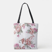Vintag Chic Shabby Girly Blume Tasche (Rückseite)
