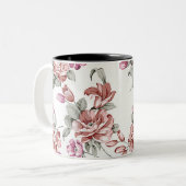 Vintag Chic Shabby Girly Blume Zweifarbige Tasse (Vorderseite Links)