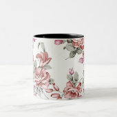 Vintag Chic Shabby Girly Blume Zweifarbige Tasse (Mittel)