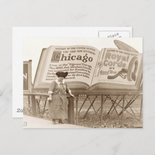 Vintag Chicago Billboard Postkarte (Vorne/Hinten)