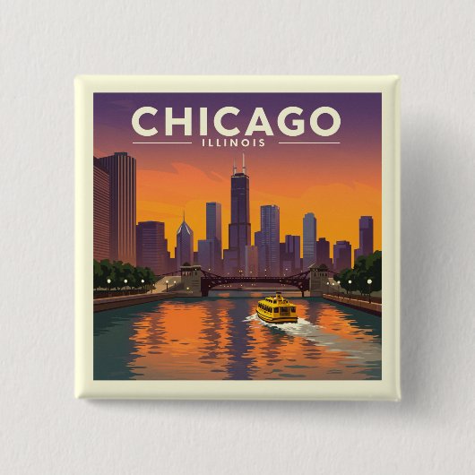 Vintag Chicago Illinois Button (Vorderseite)