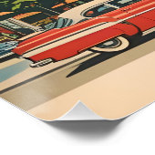 Vintag Chicago Illinois City Skyline Retro Travel Poster (Ecke)