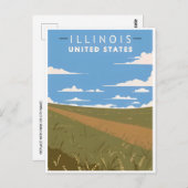 Vintag Chicago Illinois City Skyline Retro Travel Postkarte (Vorne/Hinten)