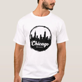 Vintag Chicago Illinois City Skyline Retro Travel T-Shirt