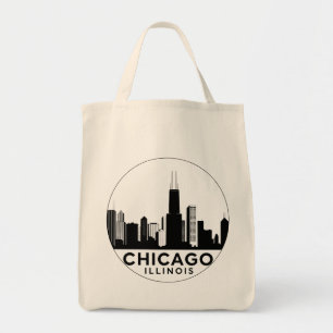 Vintag Chicago Illinois City Skyline Retro Travel Tragetasche