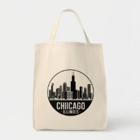 Vintag Chicago Illinois City Skyline Retro Travel