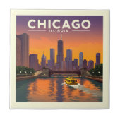 Vintag Chicago Illinois Fliese (Vorderseite)
