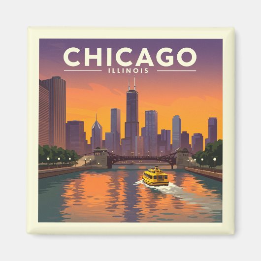 Vintag Chicago Illinois Magnet (Vorne)