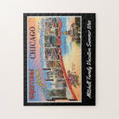 Vintag Chicago Illinois Postcard Family Souvenir Puzzle (Vertikal)