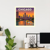 Vintag Chicago Illinois Poster (Heimbüro)