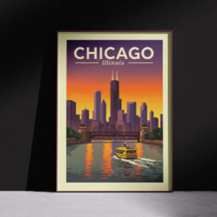 Vintag Chicago Illinois Poster