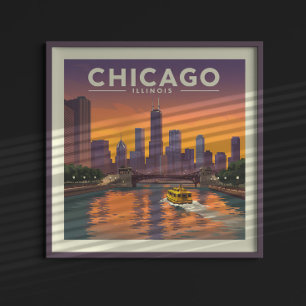 Vintag Chicago Illinois Poster