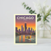 Vintag Chicago Illinois Postkarte (Stehend Vorderseite)