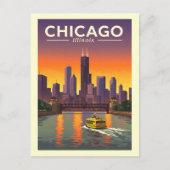 Vintag Chicago Illinois Postkarte (Vorderseite)
