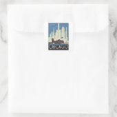 Vintag Chicago Illinois Quadratischer Aufkleber (Tasche)