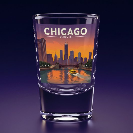 Vintag Chicago Illinois Schnapsglas