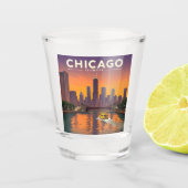 Vintag Chicago Illinois Schnapsglas (Vorderseite)