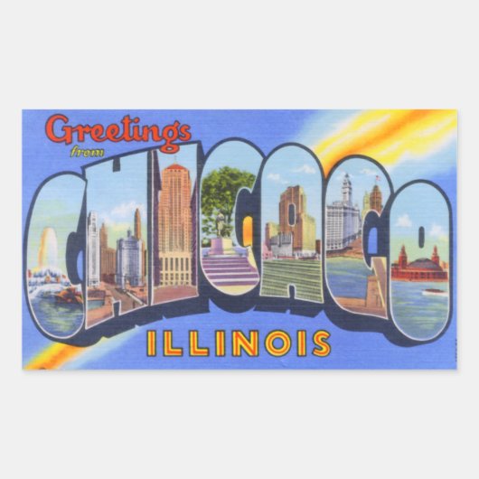 Vintag Chicago Illinois Stickers (Vorderseite)